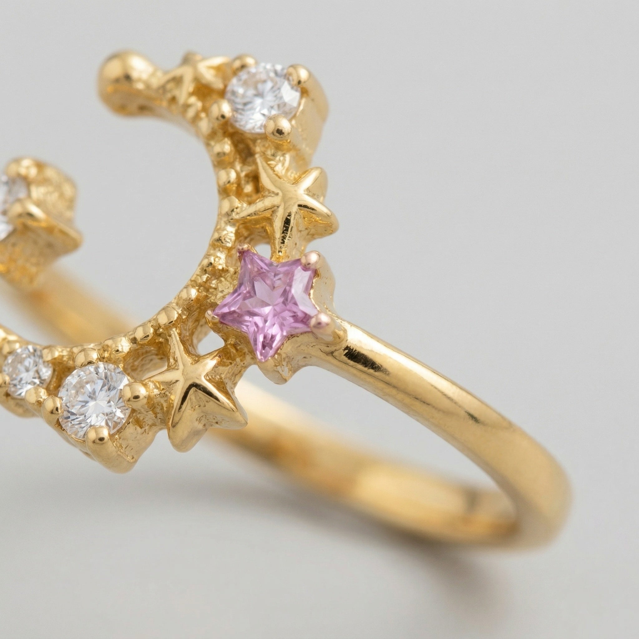 Golden Celestial Moon & Star Ring